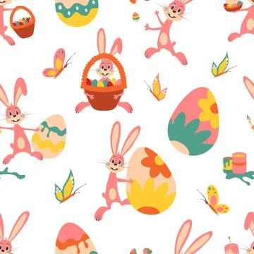 Easter bunny. Pattern. Vector illustration isolated on white background イラスト素材