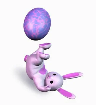 Easter Bunny Playing Stock Illustration