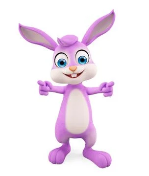 Easter Bunny with pointing Stockillustratie