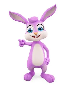 Easter Bunny with pointing Stock Illustration