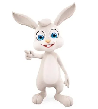 Easter Bunny with pointing pose Stock Illustration