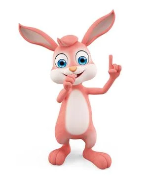 Easter Bunny with pointing sign pose Stock Illustration