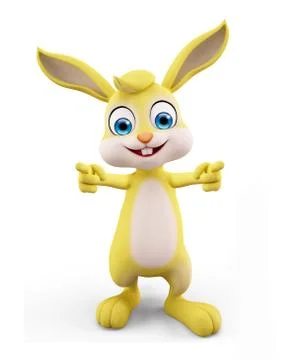 Easter Bunny with pointing sign pose Stock Illustration