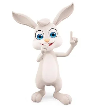 Easter Bunny with pointing sign pose Stock Illustration