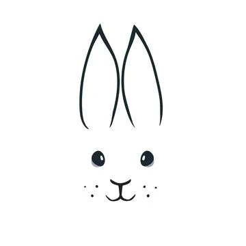 Easter bunny portrait on white background. Happin Easter banner vector Stock Illustration