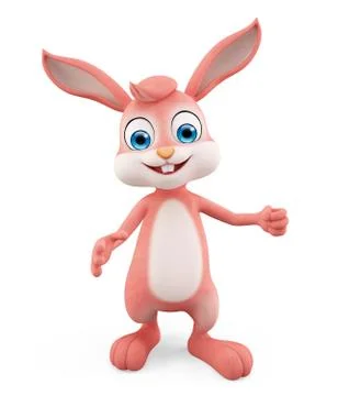Easter Bunny with presentation pose Stock Illustration