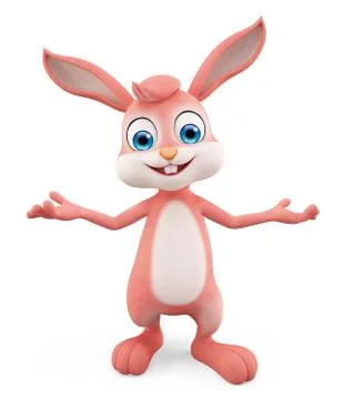 Easter Bunny with presentation pose Stock Illustration