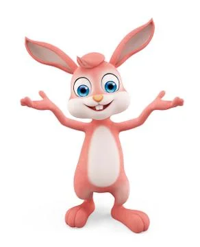 Easter Bunny with presentation pose Stockillustratie