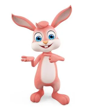 Easter Bunny with presentation pose Stock Illustration