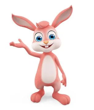 Easter Bunny with presentation pose 스톡 일러스트