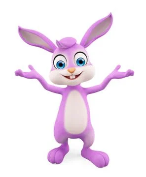 Easter Bunny with presentation pose Stock Illustration