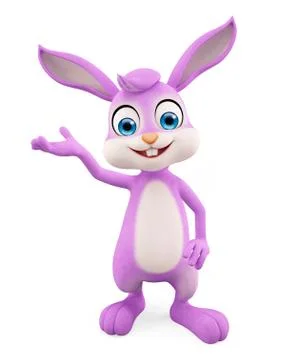 Easter Bunny with presentation pose Stock Illustration
