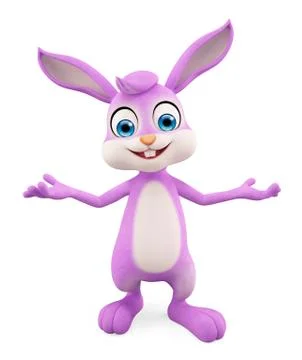 Easter Bunny with presentation pose Illustrazione stock
