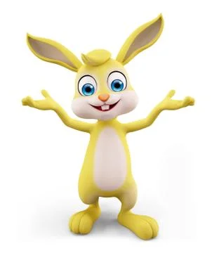 Easter Bunny with presentation pose Stock Illustration