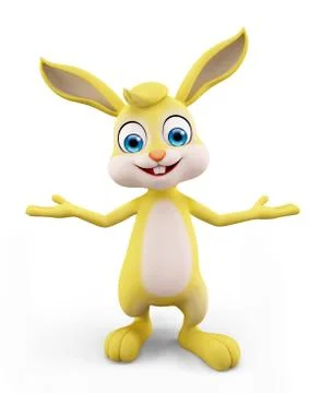 Easter Bunny with presentation pose 스톡 일러스트
