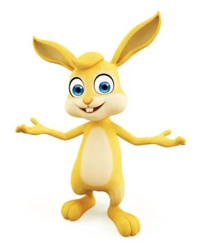 Easter Bunny with presentation pose Stock Illustration