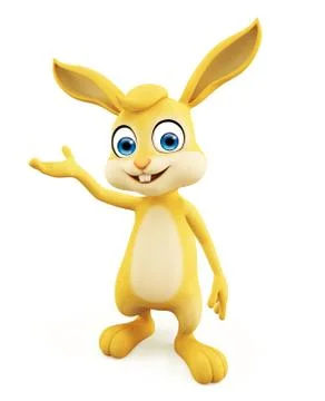 Easter Bunny with presentation pose Stock Illustration