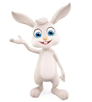 Easter Bunny with presentation pose Illustrazione stock