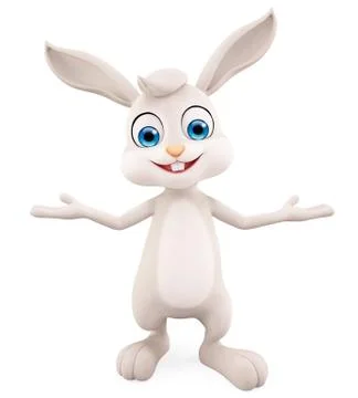 Easter Bunny with presentation pose Stock Illustration