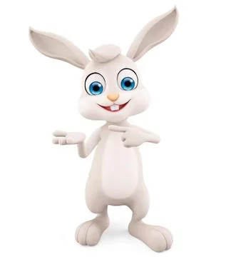 Easter Bunny with presentation pose Stock Illustration
