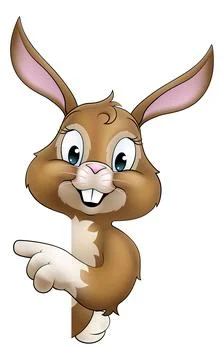 Easter Bunny Rabbit Cartoon Character Peeking Sign Stock Illustration
