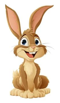 Easter Bunny Rabbit Cartoon Fun Animal Character Stock Illustration