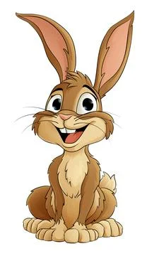 Easter Bunny Rabbit Cartoon Fun Animal Character Stock Illustration