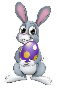 Easter Bunny Rabbit With Easter Egg Cartoon イラスト素材