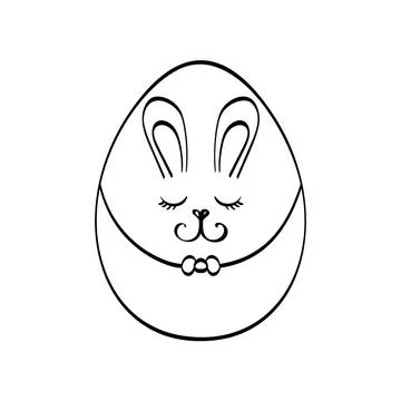 Easter bunny rabbit egg isolated on white background Stock Illustration