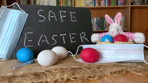 Easter bunny rabbit  Lettering Safe Easter Stock Footage 172432752