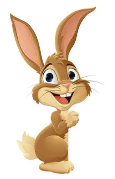 Easter Bunny Rabbit Peeking Around Sign Cartoon Stock Illustration