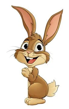 Easter Bunny Rabbit Peeking Around Sign Cartoon Stock Illustration