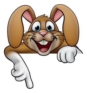 Easter Bunny Rabbit Pointing Stock Illustration