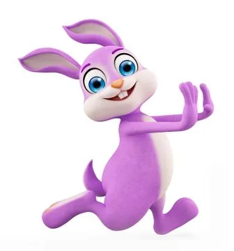 Easter Bunny with running pose Stock Illustration