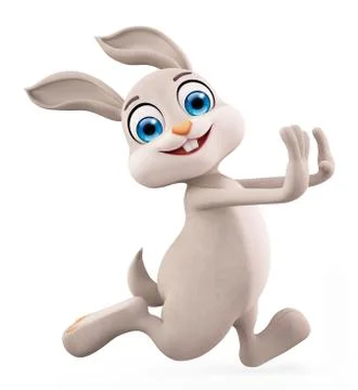 Easter Bunny with running pose Stock Illustration