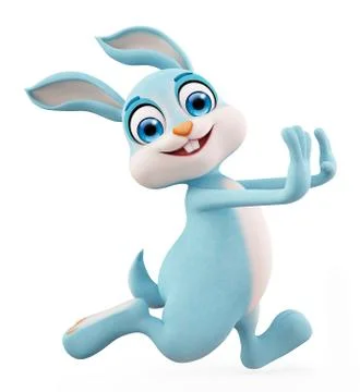 Easter Bunny with running pose Stock Illustration