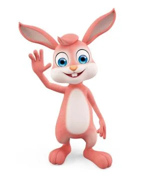 Easter Bunny with saying hi pose Stockillustratie