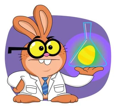 Easter Bunny Scientist Stock Illustration