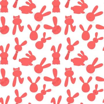 Easter Bunny seamless pattern. Easter holiday festive background. Endless Esa Illustrazione stock