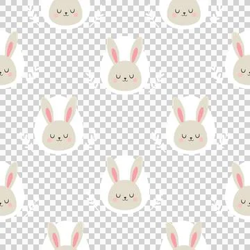 Easter bunny, seamless pattern in flat style Stock Illustration