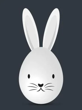 Easter bunny in the shape of an egg with ears Stock Illustration
