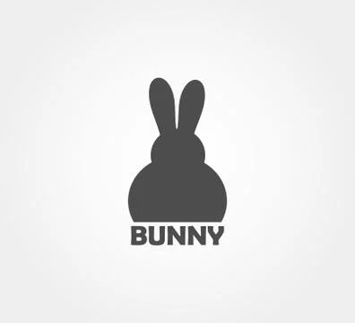 Easter bunny shape logo icon. Vector illustration. Illustrazione stock