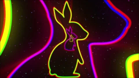 Easter bunny shapes tunnel - Easter background Stock Footage 172404957