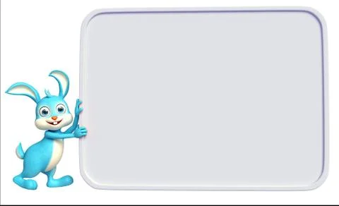 Easter Bunny with sign board Stock Illustration