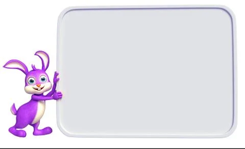 Easter Bunny with sign board Stock Illustration