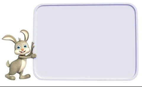 Easter Bunny with sign board Stock Illustration