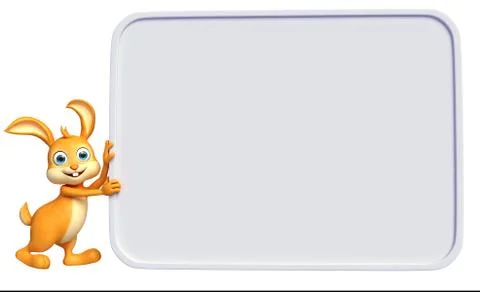 Easter Bunny with sign board Stock Illustration