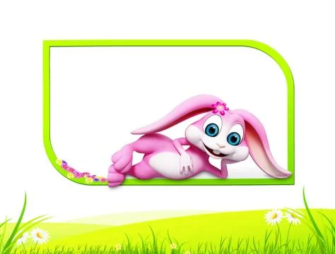 Easter bunny with sign Stock-Illustration