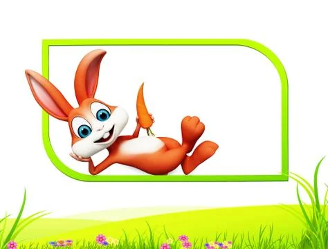 Easter bunny with sign Ilustração Stock