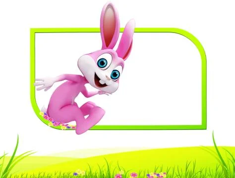 Easter bunny with sign Stock Illustration